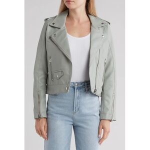 Blank NYC Play Act Faux Leather Moto Jacket, Small